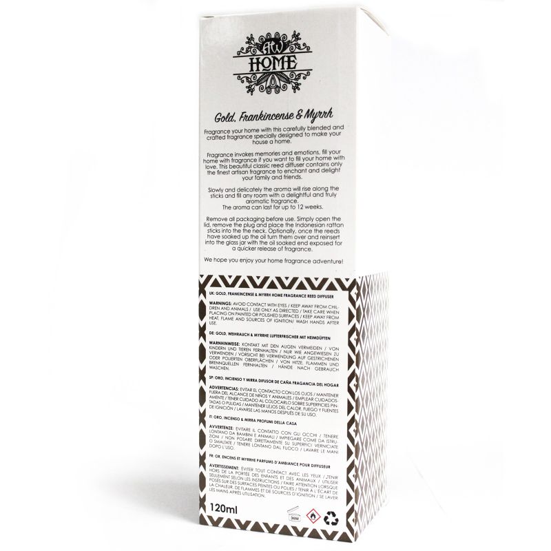 120ml Reed Diffuser - Gold, Frankincense & Myrrh