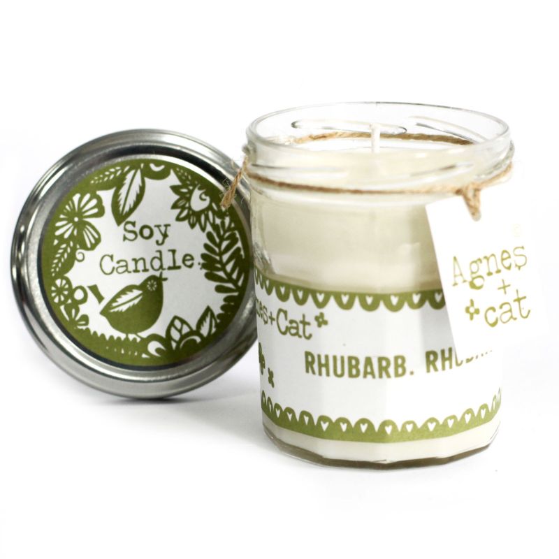 220g Soy Wax Jam Jar Candle - Rhubarb Rhubarb