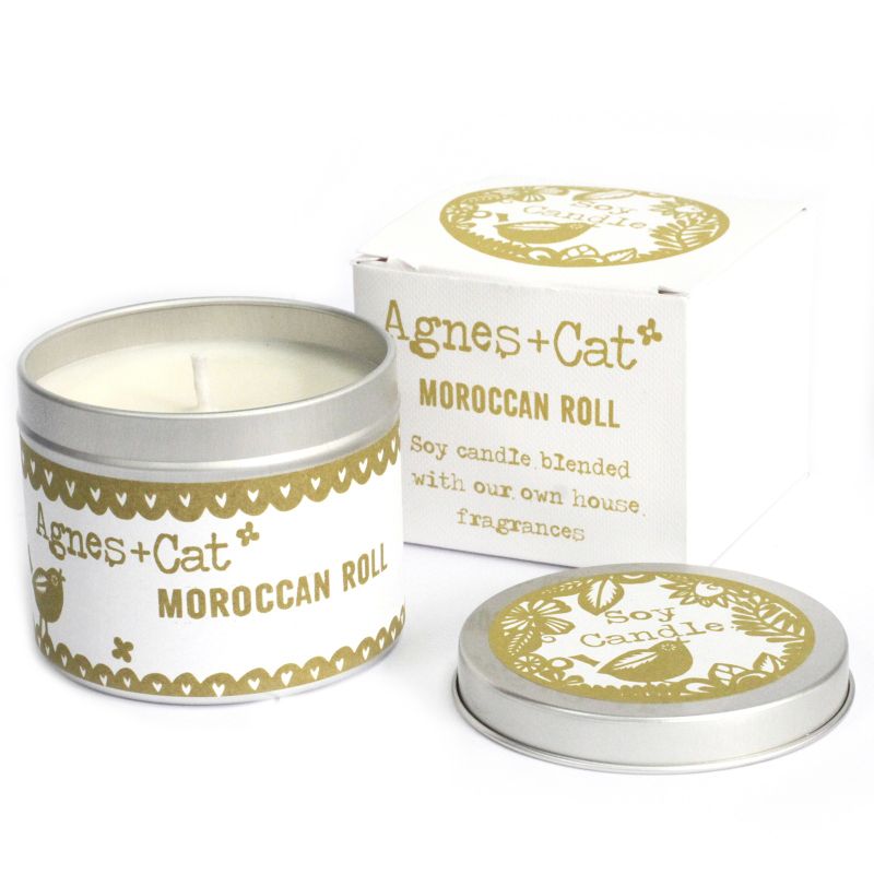 200g Gift Boxed Soy Wax Tin Candle - Moroccan Roll