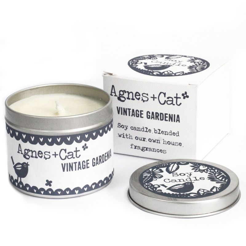 200g Gift Boxed Soy Wax Tin Candle - Vintage Gardenia
