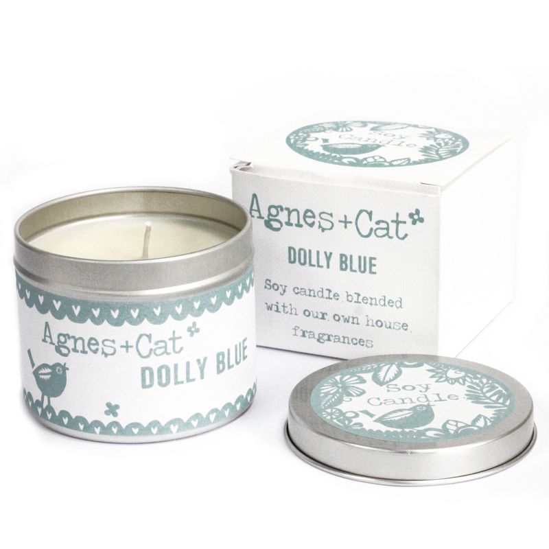 200g Gift Boxed Soy Wax Tin Candle - Dolly Blue