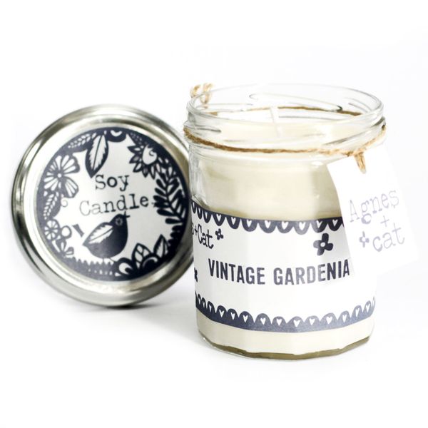 220g Soy Wax Jam Jar Candle - Vintage Gardenia