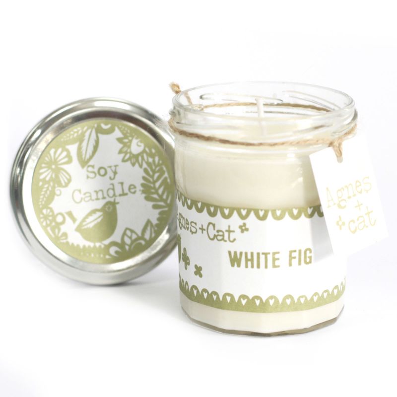 220g Soy Wax Jam Jar Candle - White Fig