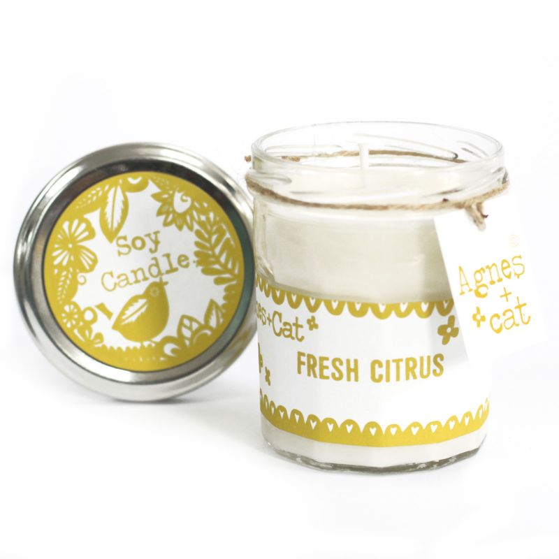 220g Soy Wax Jam Jar Candle - Citrus