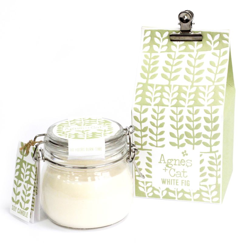 400g Gift Boxed Soy Wax Kilner Jar Candle - White Fig
