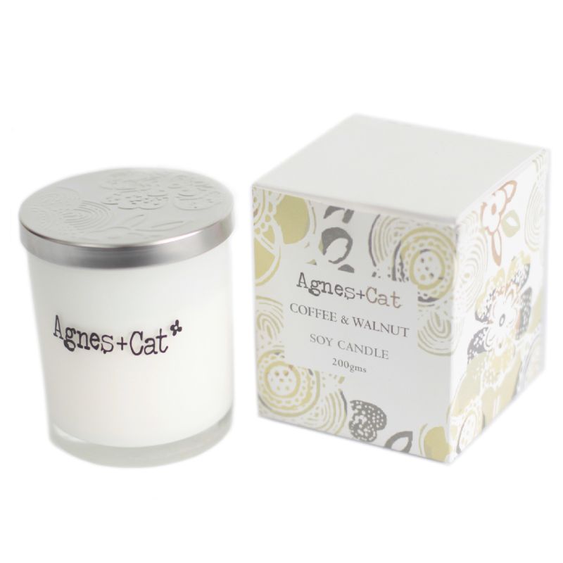 200g Gift Boxed Soy Wax Votive Candle - Coffee and Walnut