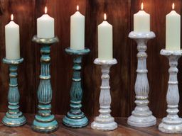 Medium Candle Stand - Turquoise Gold