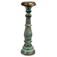 Large Candle Stand - Turquoise Gold