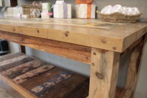 A&C 2.2m Standard Table with top shelf - Recycled