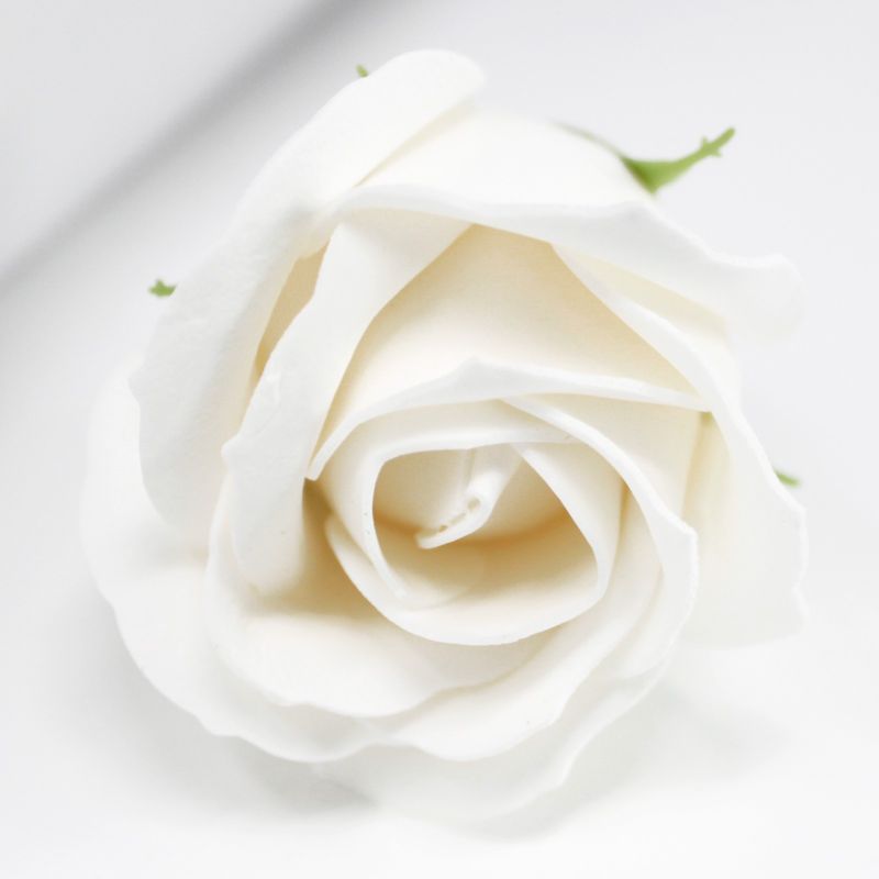 Flower Soap for Craft - Med Rose - White