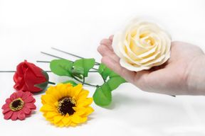 Flower Soap for Craft - Med Rose - White