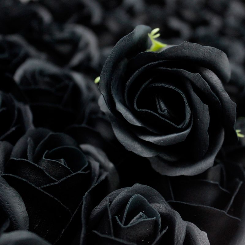 Flower Soap for Craft - Med Rose - Black
