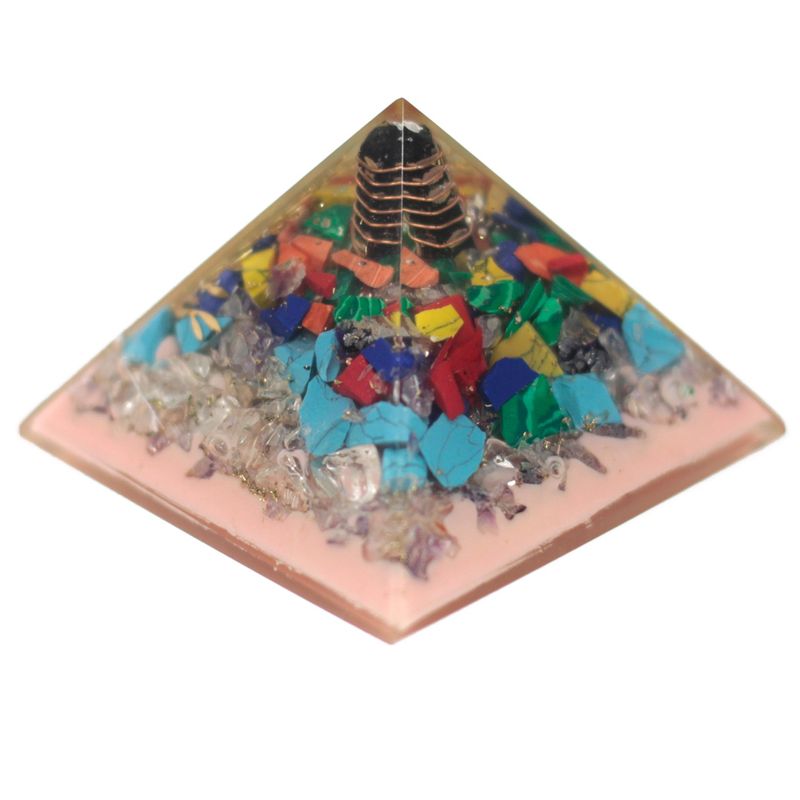 Lrg Organite Pyramid 70 mm - Tree (earth base)