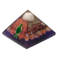 Lrg Organite Pyramid 70 mm - Peacock (earth base)