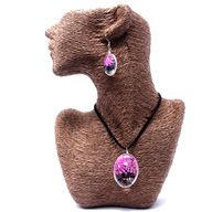 Pressed Flowers - Tree of Life set - Bright Pink
