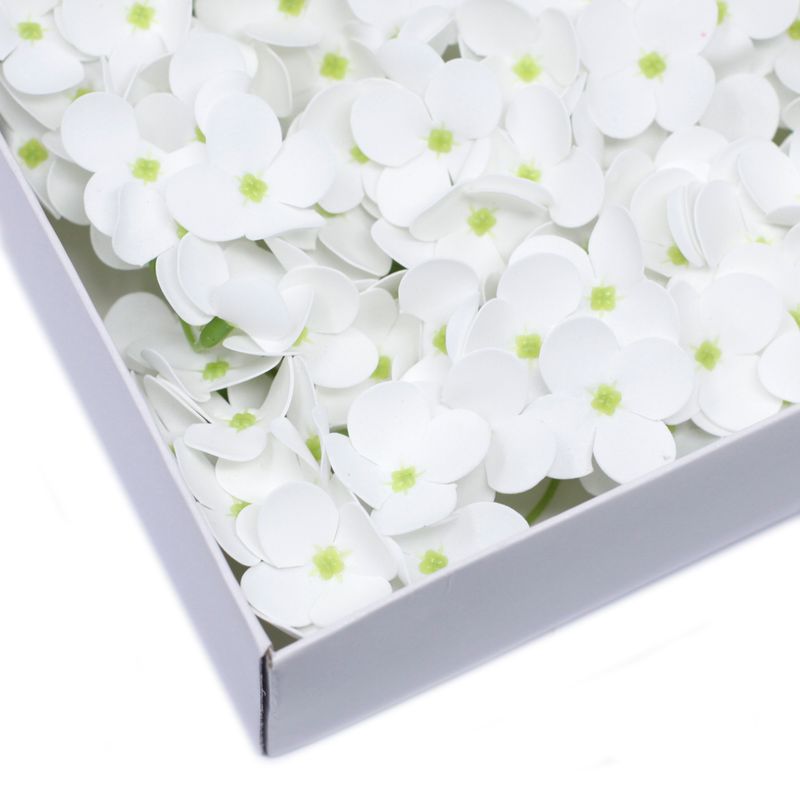 Craft Soap Flowers - Hydrangea - White