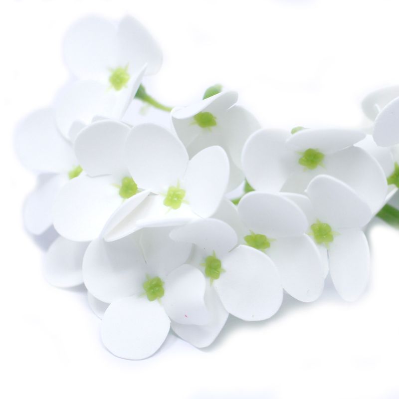 Craft Soap Flowers - Hydrangea - White
