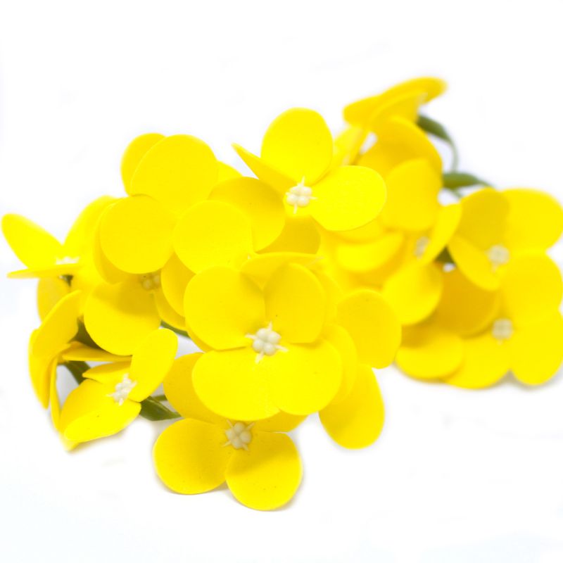 Craft Soap Flowers - Hydrangea - Yellow