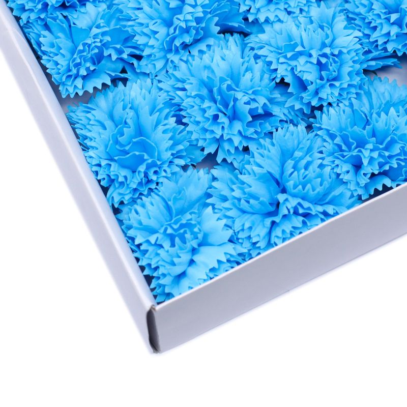 Craft Soap Flowers - Carnations - Sky Blue