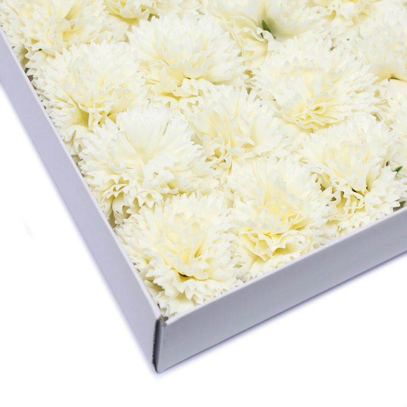Craft Soap Flowers - Carnations - Cream