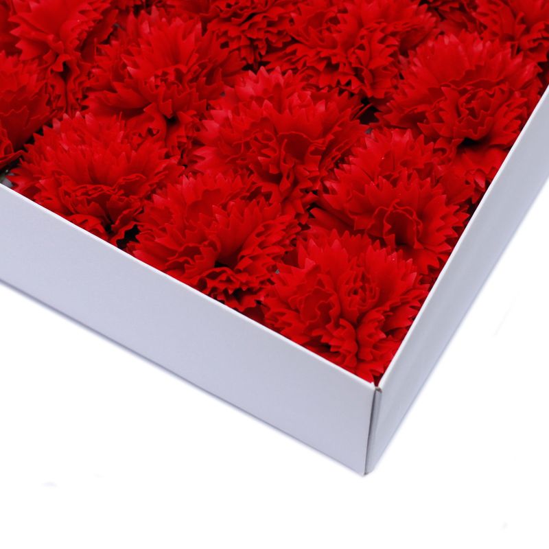 Craft Soap Flowers - Carnations - Red