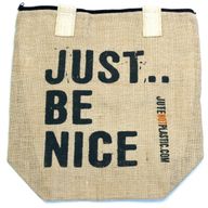 Eco Jute Bag - Just Be Nice - (4 assorted designs)