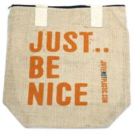 Eco Jute Bag - Just Be Nice - (4 assorted designs)