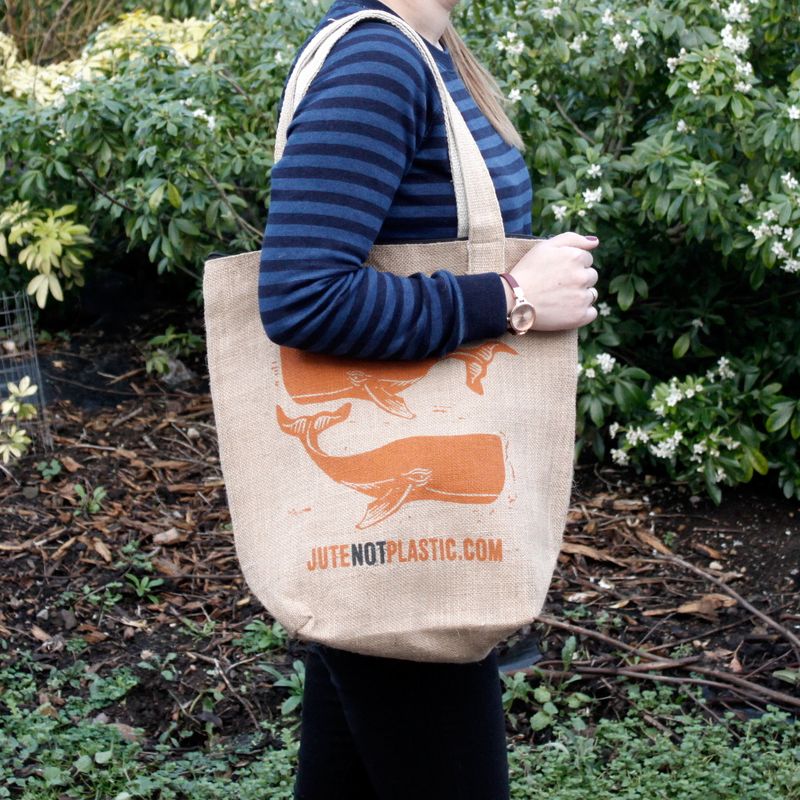 Eco Jute Bag - Two Whales (4 assorted designs)