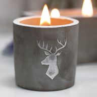 Med Concrete Soy Candle - Stag Head - Whiskey & Woodsmoke