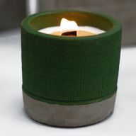 Pot Concrete Soy Candle - Green - Sea Moss & Herbs