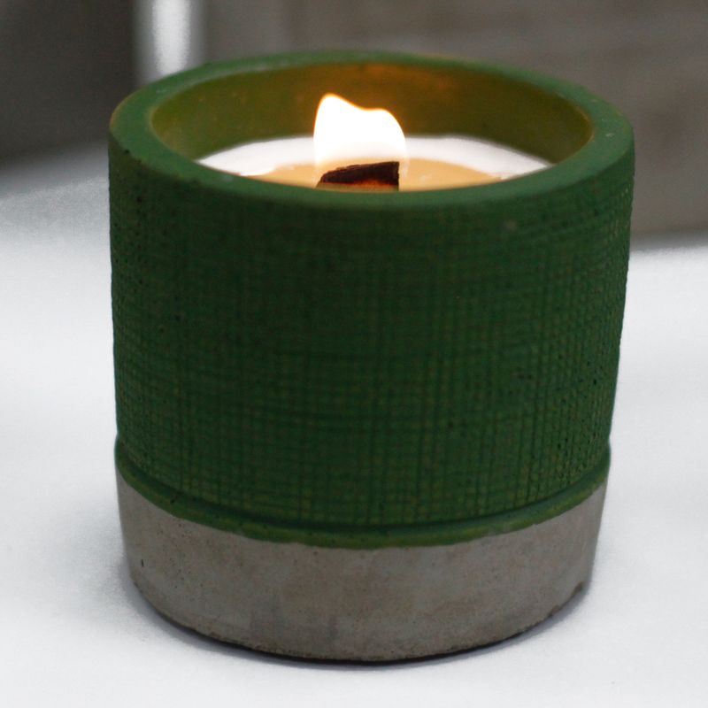 Pot Concrete Soy Candle - Green - Sea Moss & Herbs