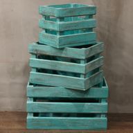 Set of 3 Storage/Display Boxes - Greenwash