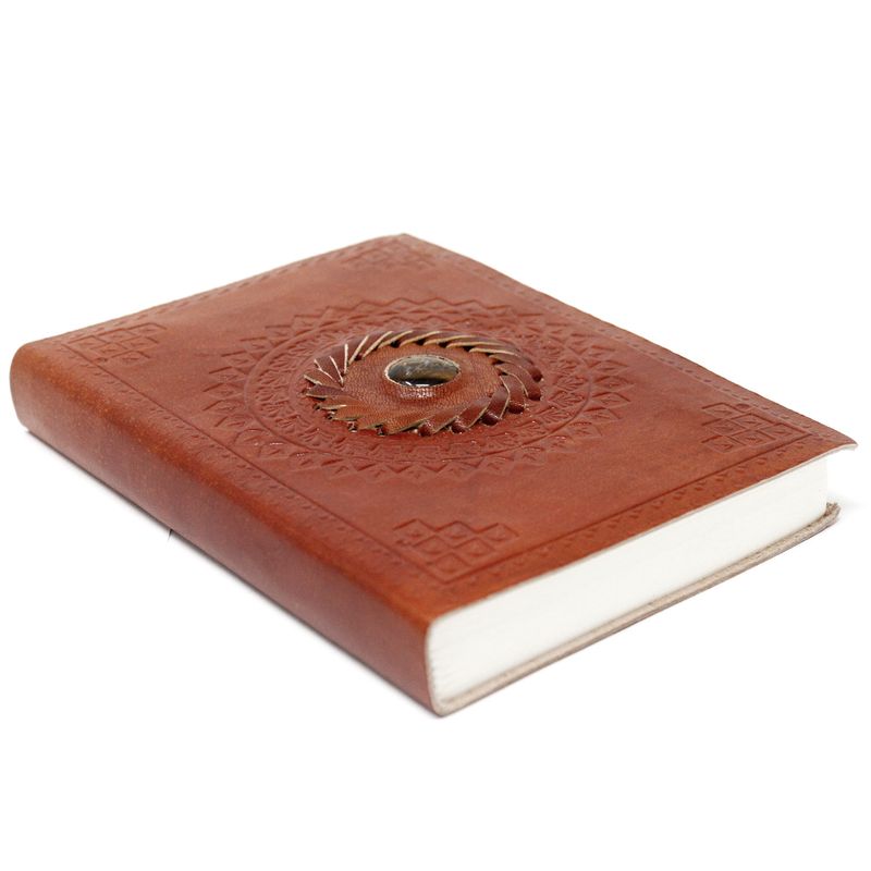 Leather Tiger Eye Notebook 17x12 cm