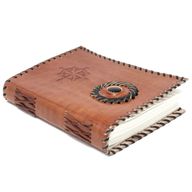 Leather Black Onyx & Compass Notebook 17x12 cm