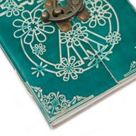 Leather Green Peace with Lock Notebook (18x13 cm)