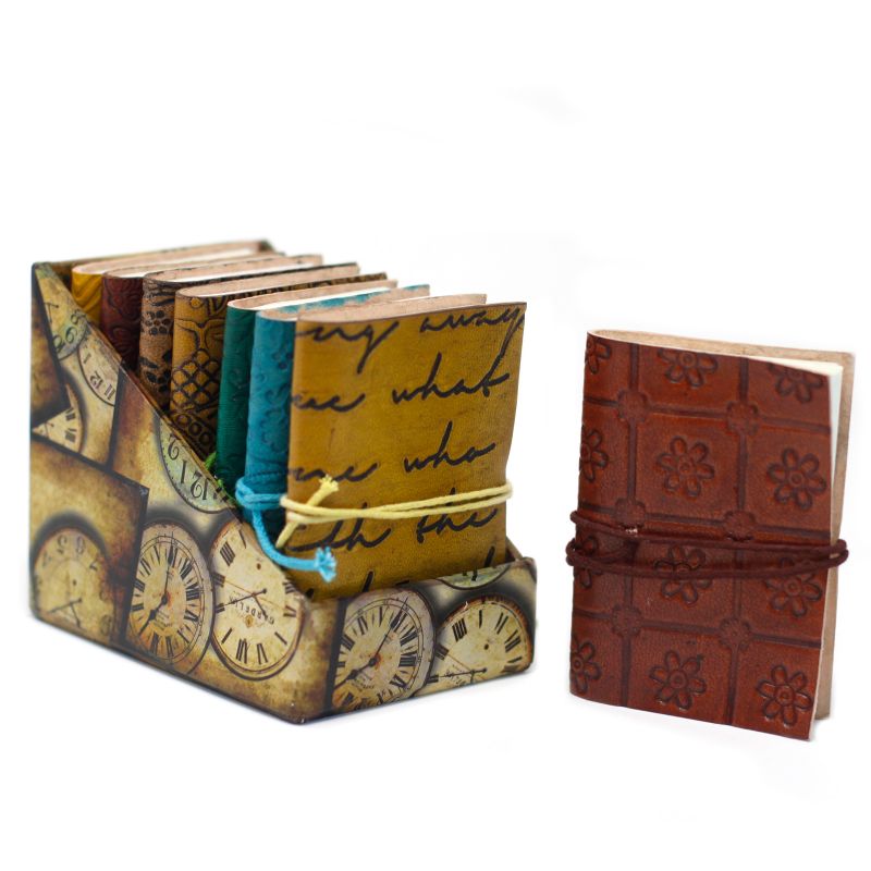 Mini Assorted Leather Notebook (10x7.5 cm)