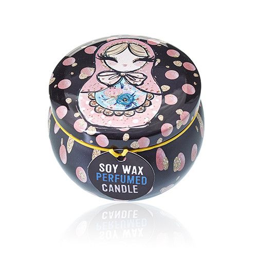 Art Tin Candle - Russian Dolls - Dolly Blue