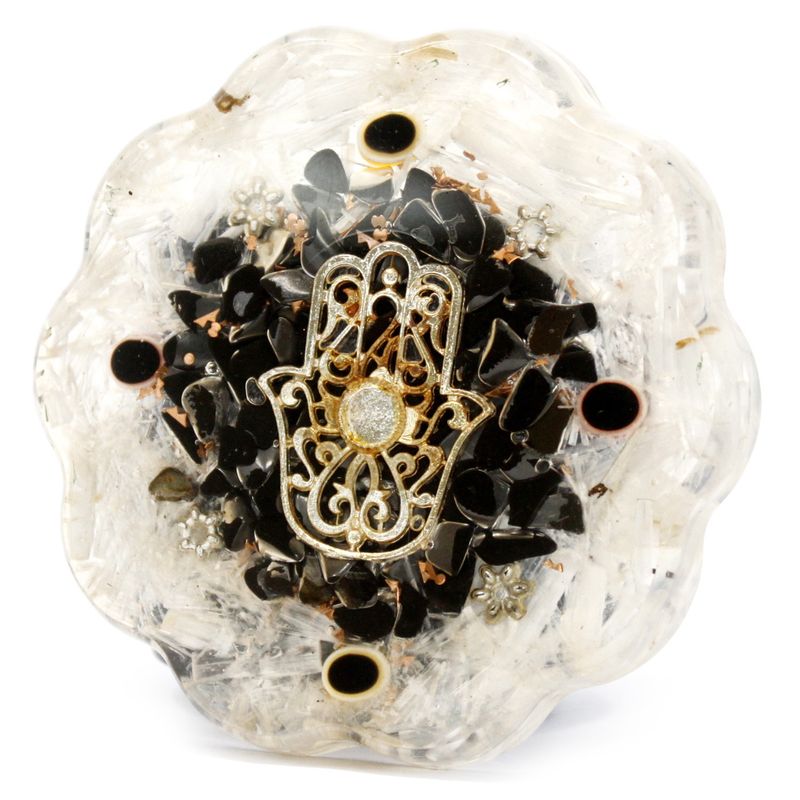 Orgonite Desk Power Packs - Hamsa with Selenite - Med