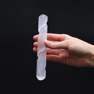 Selenite Spiral Wand - approx 16 cm ( Round Both Ends)