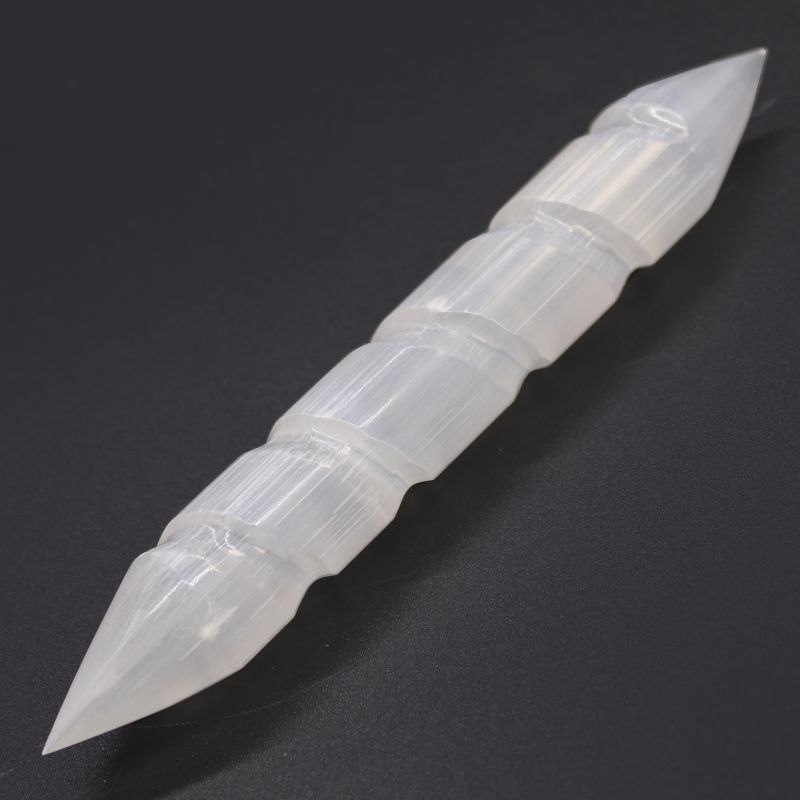 Selenite Spiral Wands - approx 16 cm (Point Both Ends)