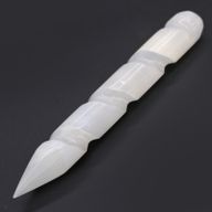Selenite Spiral Wands - approx 16 cm (Point One Ends)