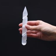 Selenite Spiral Wands - approx 16 cm (Point One Ends)