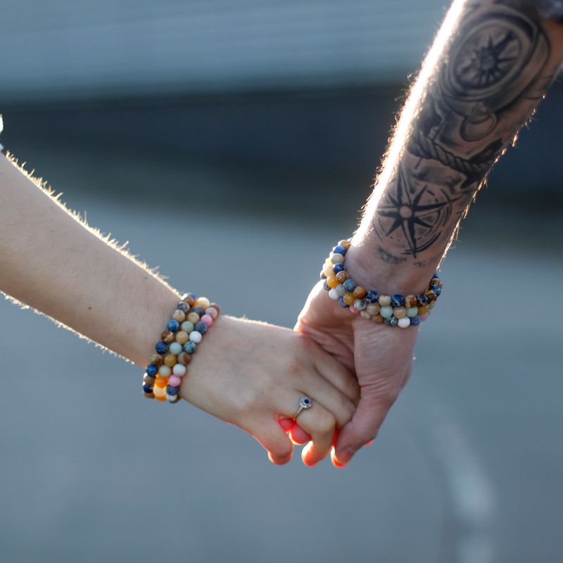 Set of 2 Friendship Bracelets - Loyalty - Amazonite & Yellow Jasper
