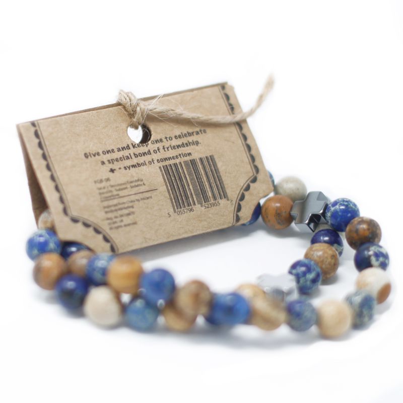 Set of 2 Friendship Bracelets - Love - Amethyst & Rose Quartz