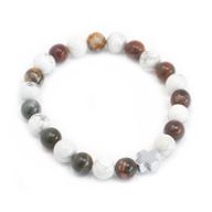 Set of 2 Friendship Bracelets - Peace - Picasso Jasper & White Howlite