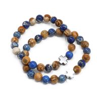 Set of 2 Friendship Bracelets - Support - Sodalite & Picture Stone