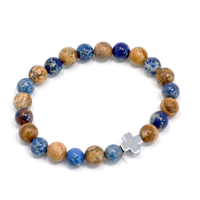 Set of 2 Friendship Bracelets - Support - Sodalite & Picture Stone