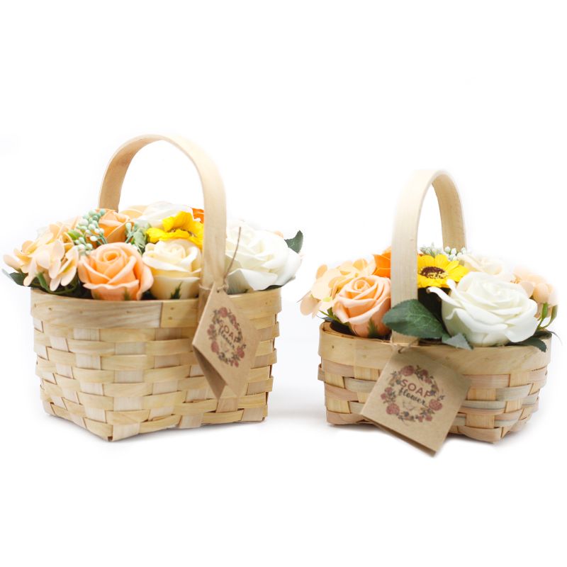 Large Pink Bouquet in Wicker Basket