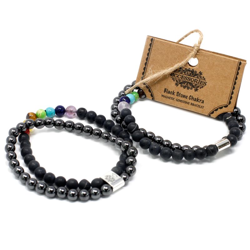 Magnetic Gemstone Bracelet - Black Chakra