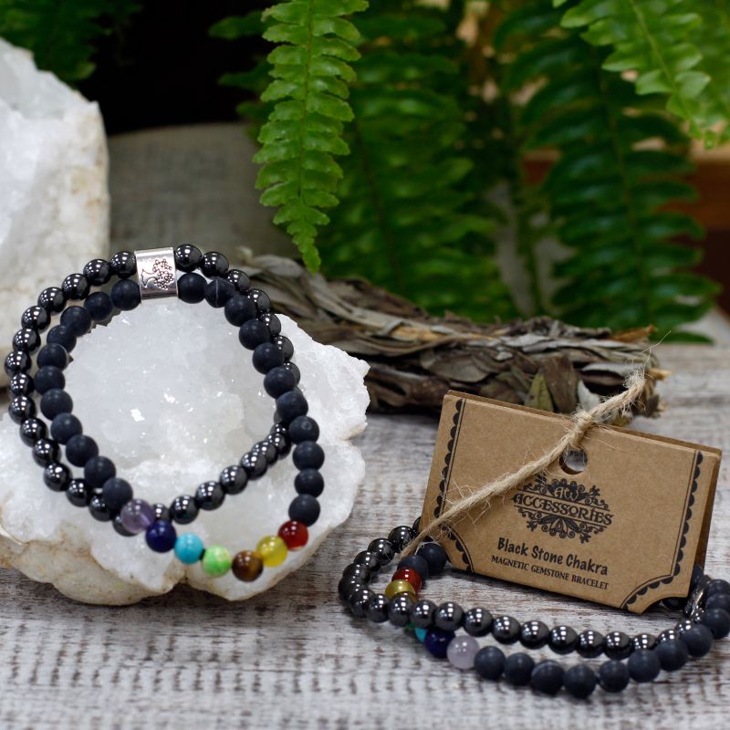 Magnetic Gemstone Bracelet - Black Chakra